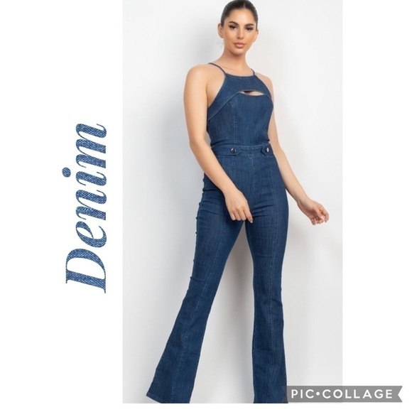 Blu Trends Pants - So Cute!! Dark Denim Jumpsuit